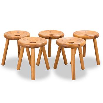 340. Bertel Gardberg, A set of five 1960s stools for Normark Finnmade.