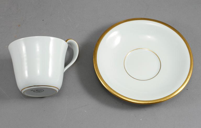 KAFFESERVIS, 12 delar, porslin, "Golden Sun", Sigvard Bernadotte för Bing & Gröndahl, 1900-talets andra hälft.