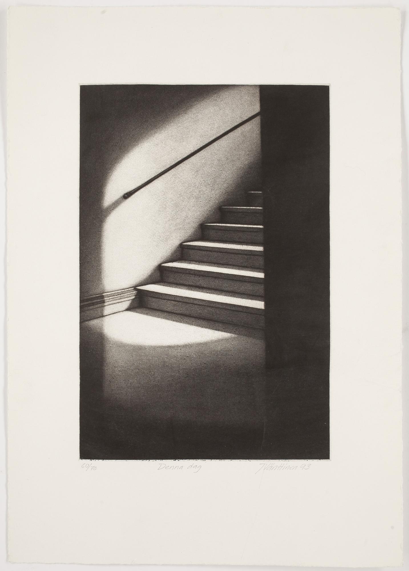 JUKKA VÄNTTINEN, mezzotint, 60/70, signerad och daterad -93 "Denna dag".