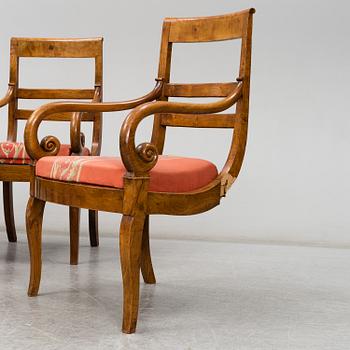 Eight Charles X armchairs, France, first half of the 19th century.