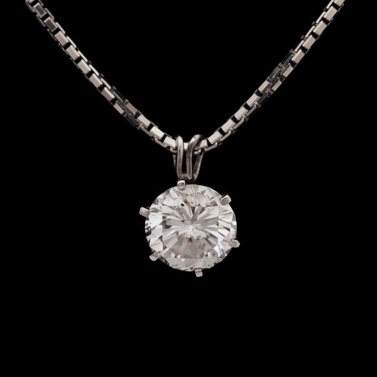 A brilliant cut diamond pendant, app. 2 cts.