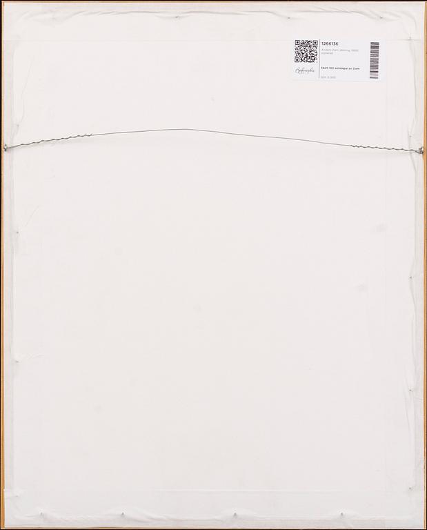 Anders Zorn, a signed etching from 1900.