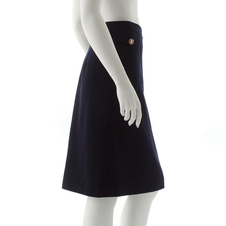 CÉLINE, a blue wool blend skirt.