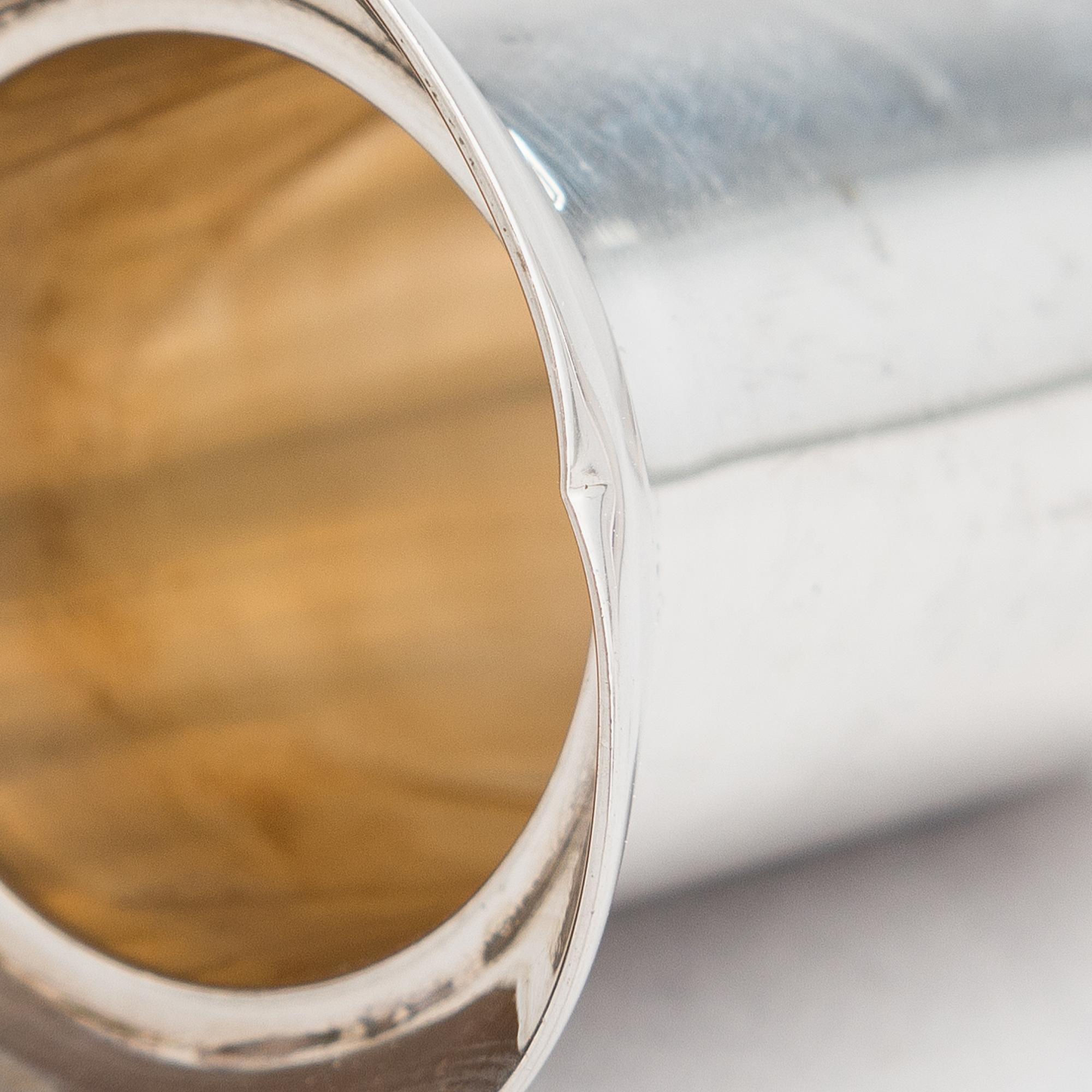 A set of four spirit measuring cups in silver (830), Kultakeskus, Hämeenlinna 1983.