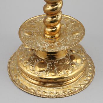 KANDELABER, mässing, barockstil, 1800-tal.