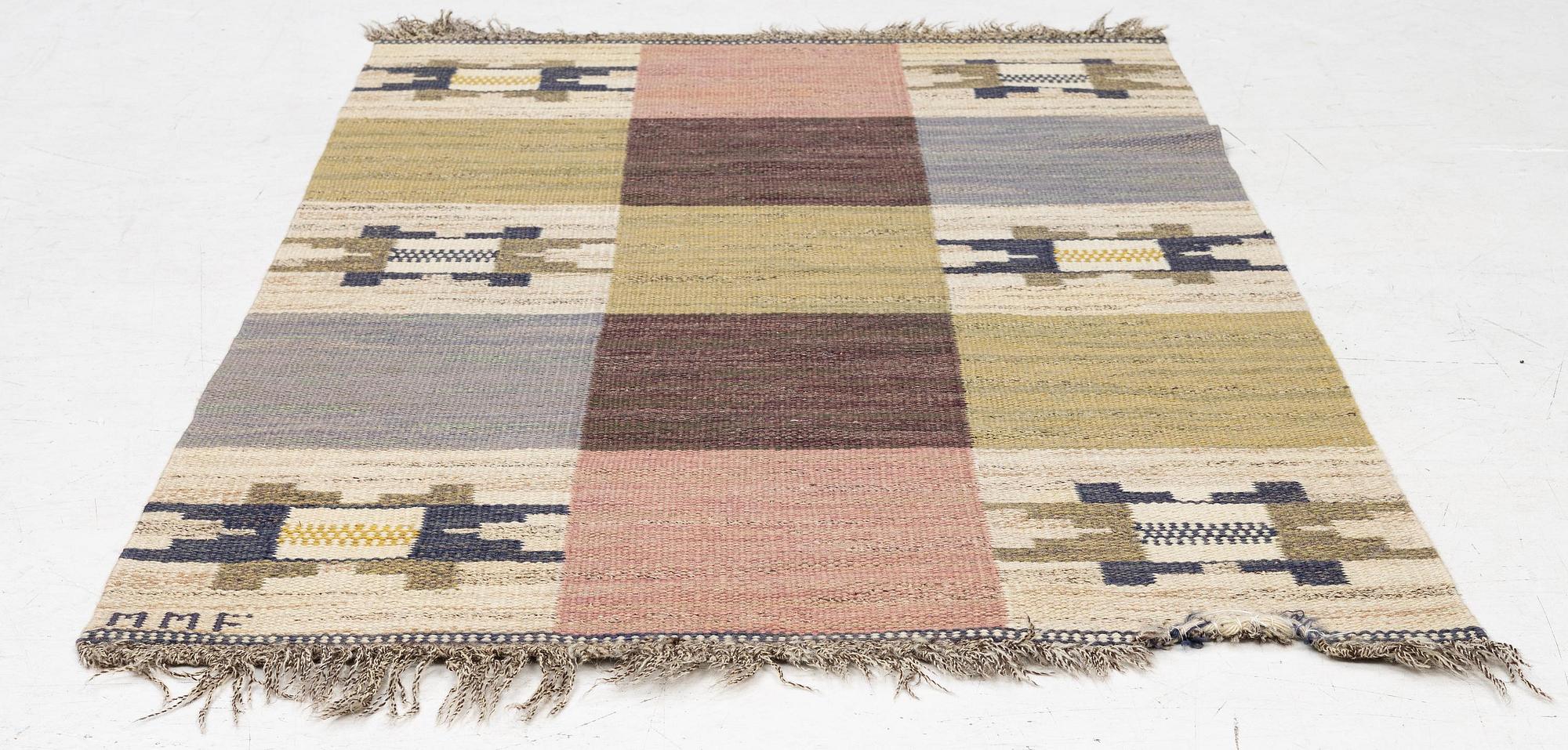 Märta Måås-Fjetterström, matta, "Rutmattan", rölakan, ca 176 x 101 cm, signerad MMF.