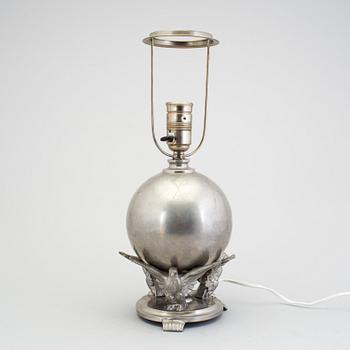 ART DÉCO table lamp, pewter, 1930's.