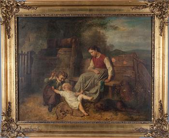THÉODORE GÉRARD, olja på pannå, signerad och daterad 1866.