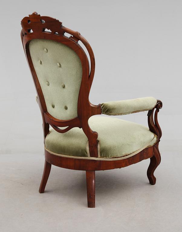 FÅTÖLJ, nyrokoko, 1800-tal.