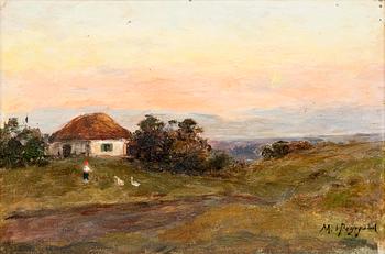 321. Maria Alekseevna Feodorova, SUNSET IN THE COUNTRYSIDE.