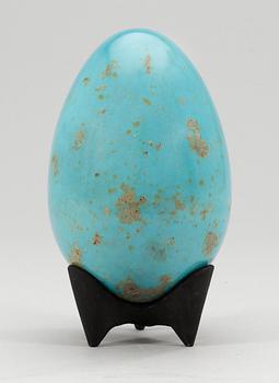 A Hans Hedberg faience egg, Biot, France.