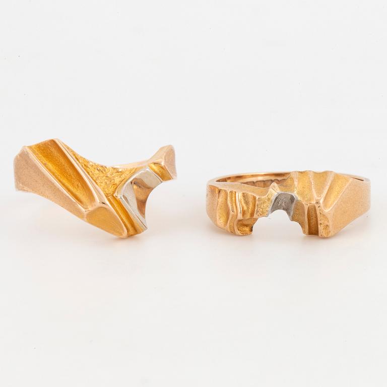 14K gold Lapponia Björn Weckström rings. 1979 and 1999.