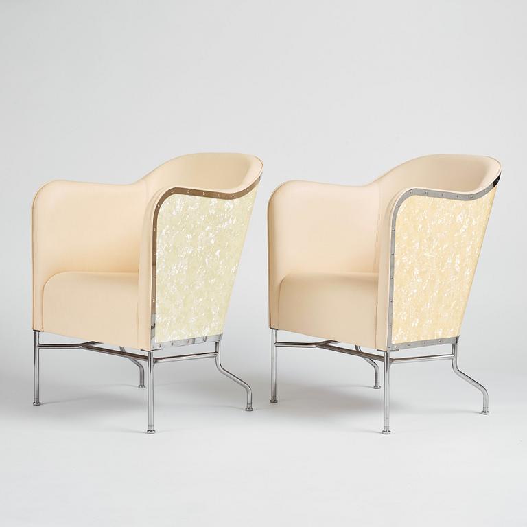 Mats Theselius, a pair of 'Star' easy chairs, ed. 356 and 163/360 , Källemo, Värnamo, Sweden post 2009.