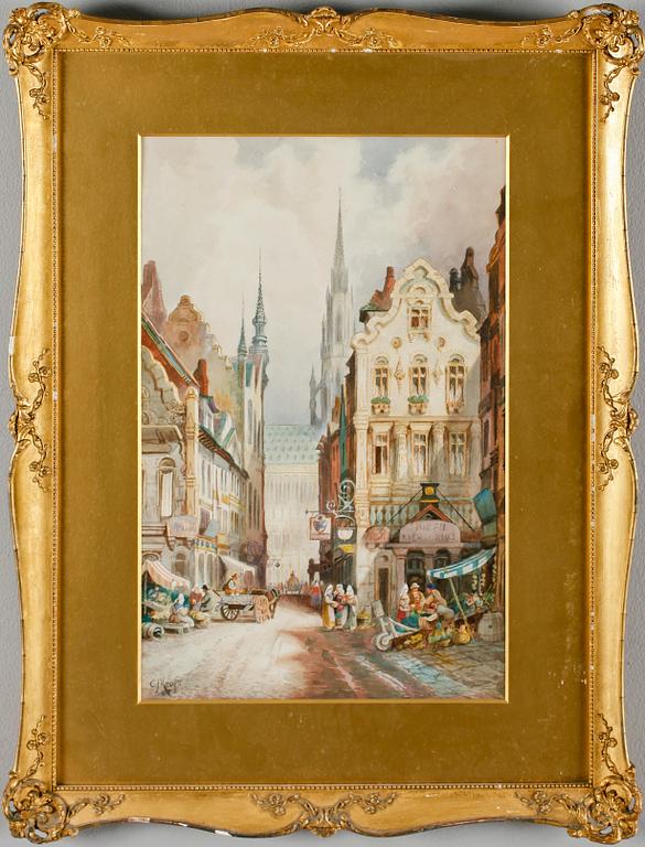 CECIL JACK KEATS, akvarell, signerad, sekelskiftet 1900.