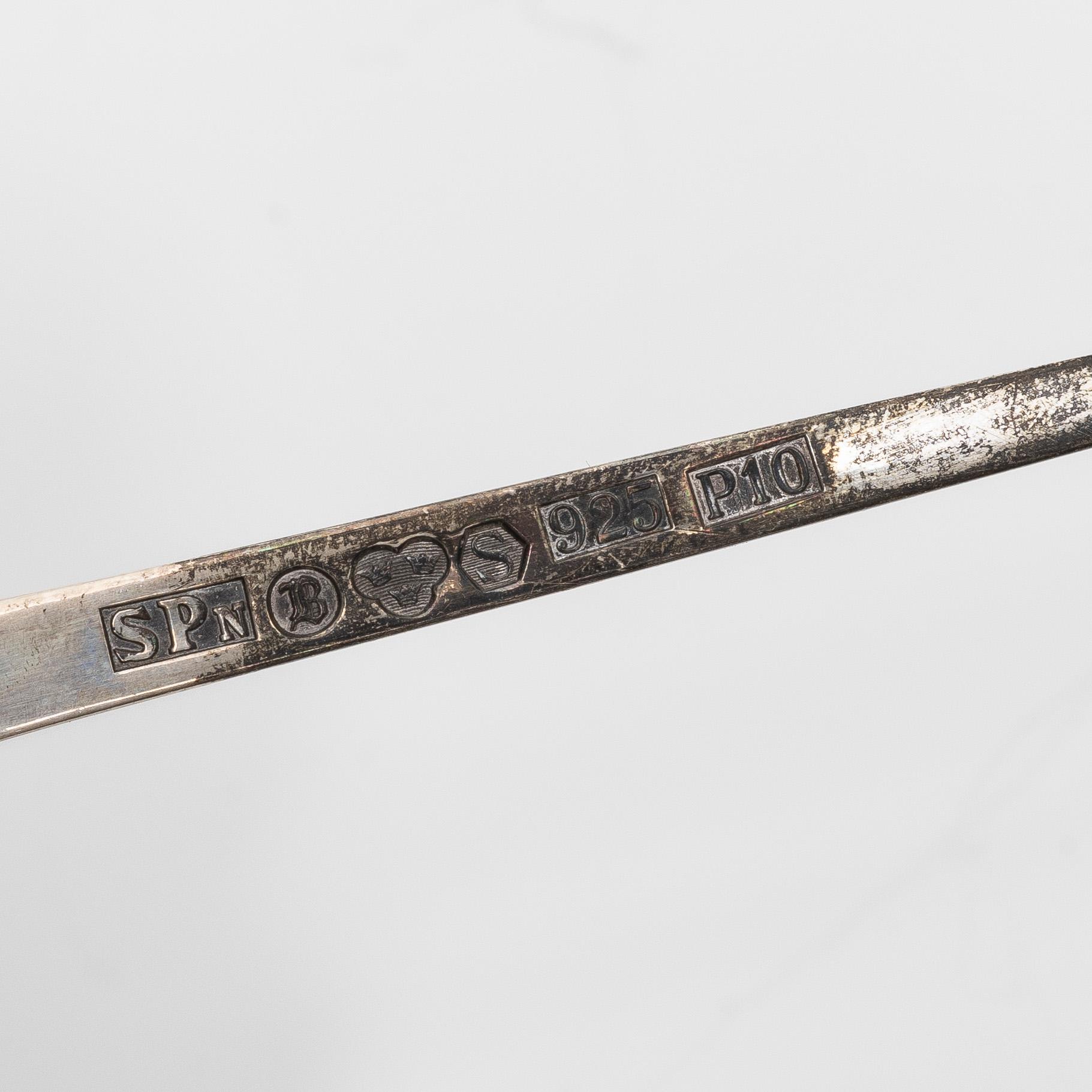 Guldsmed S Petersson i Söderhamn Ab, skedar, 3+1 st, sterlingsilver, Bollnäs, bl a 1989.