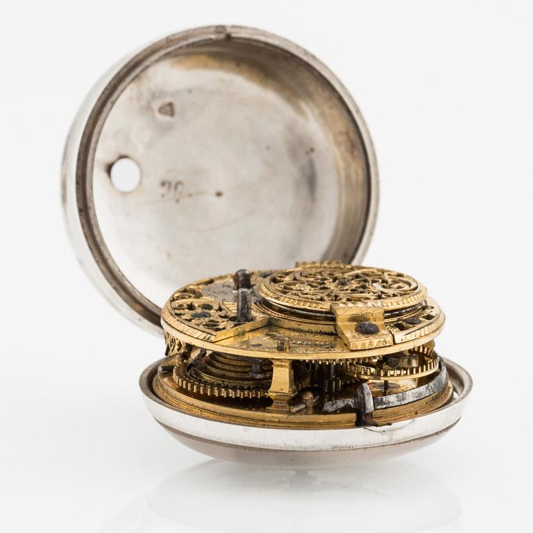 Samson, London, a silver double case pocket watch, later part of the 18th century.