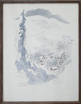 GUNNAR BRUSEWITZ, akvareller, 2 stycken. Signerade.