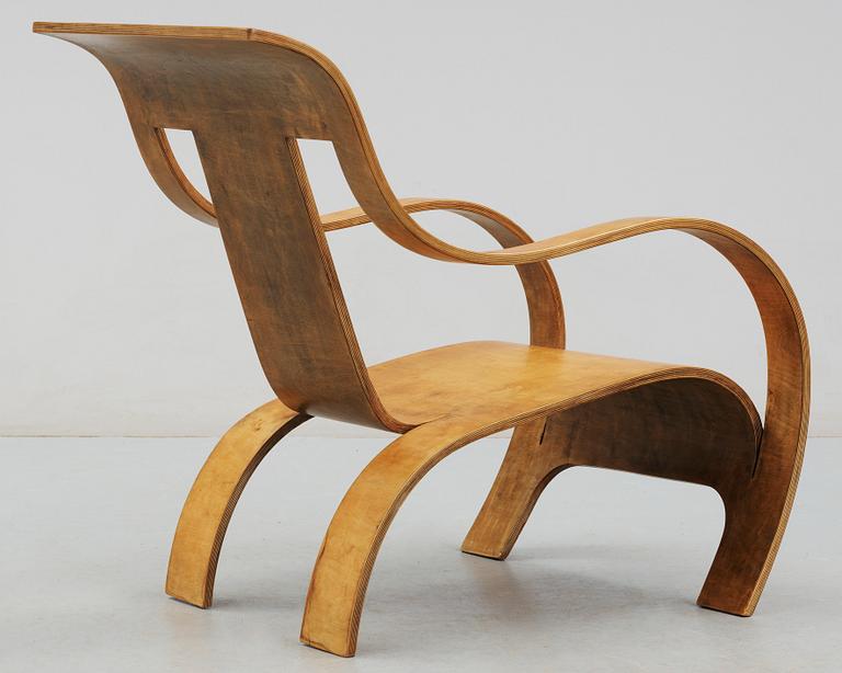 A Gerald Summers laminated birch easy chair, Makers of Simple Furniture, London 1935-40.
