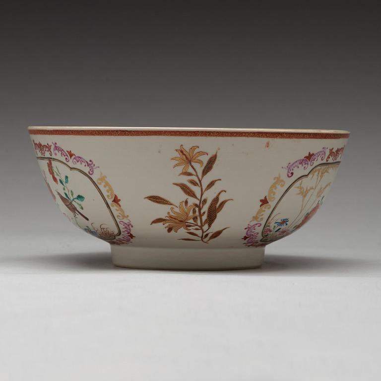 A famille rose 'European Subject' punch bowl, Qing dynasty, Qianlong (1736- 1795).