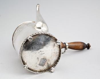 KAFFEKANNA, silver, Olof Hellbom, Stockholm 1798. Vikt ca 896 gram.