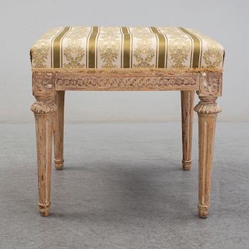 A late 18th century Gustavian stool by Johan Lindgren.