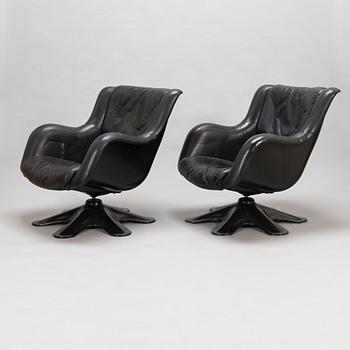 Yrjö Kukkapuro, a pair of 1960's '418' armchairs for Haimi.