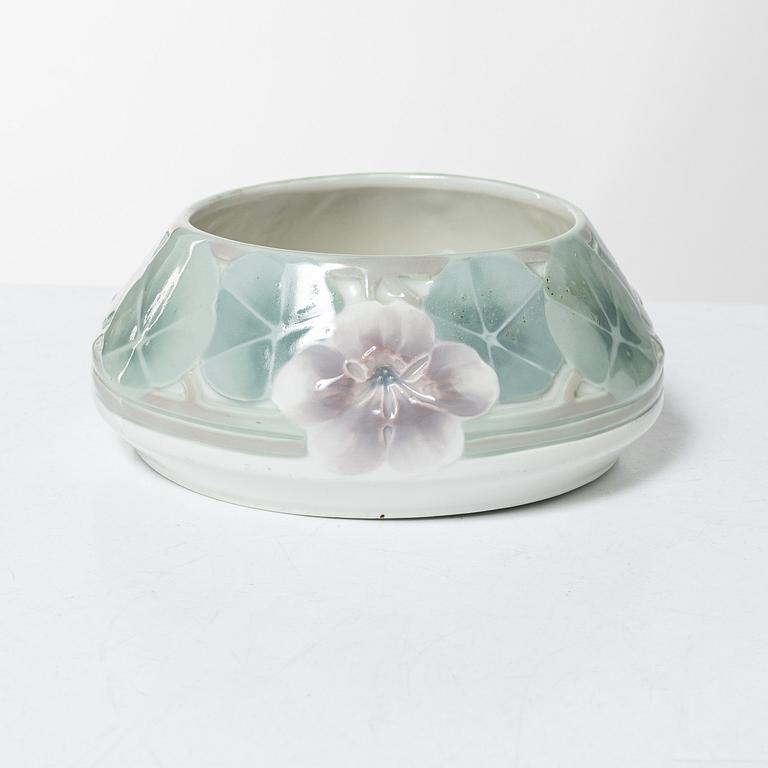 Hilma Persson-Hjelm, "Jössehärad", a porcelain figurine and an Art Nouveau bowl, Rörstrand, early 20th century.