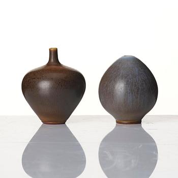 Berndt Friberg, a set of 7 stoneware vases and a bowl, Gustavsberg Studio, Sweden, 1956-64.