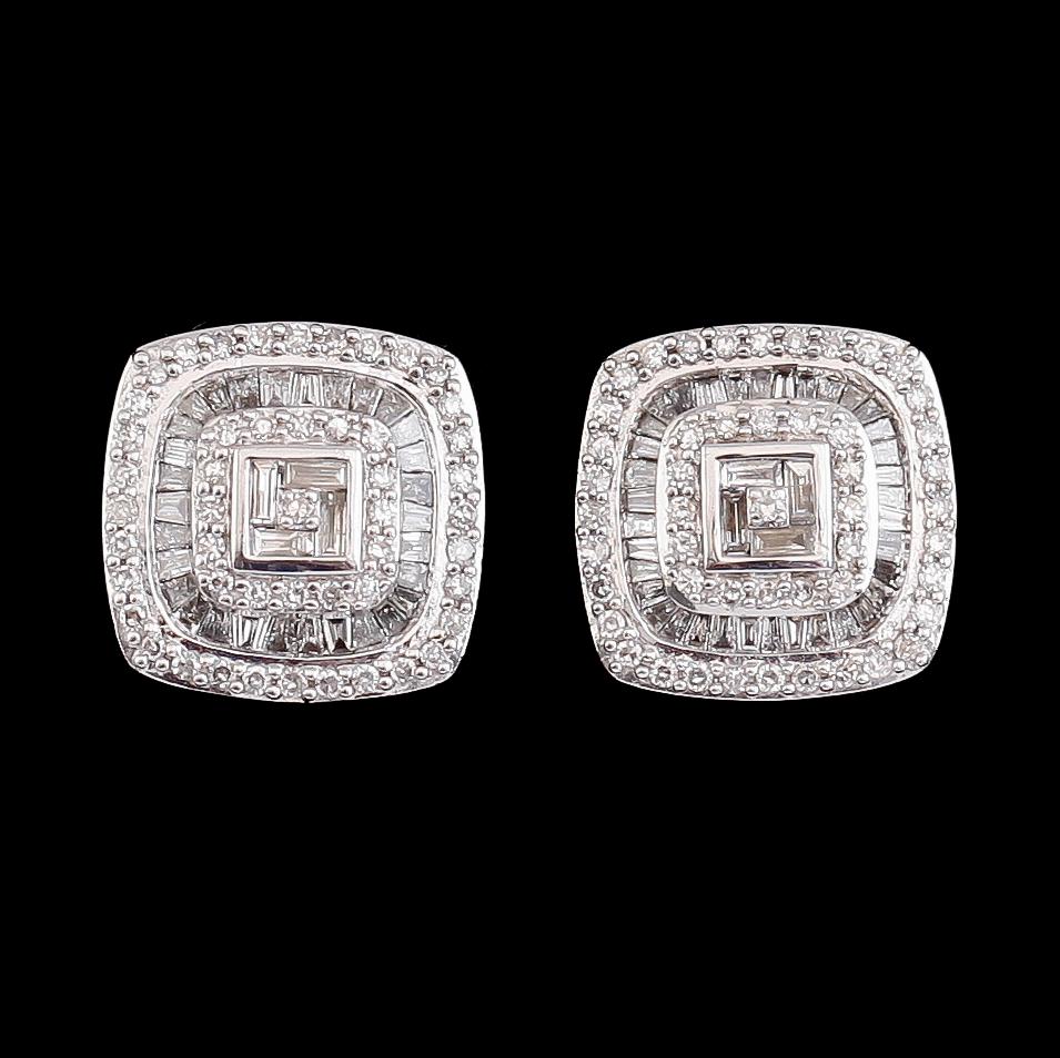 ÖRHÄNGEN, 1 par, 14 k guld med diamanter tot ca 1.15 ct.