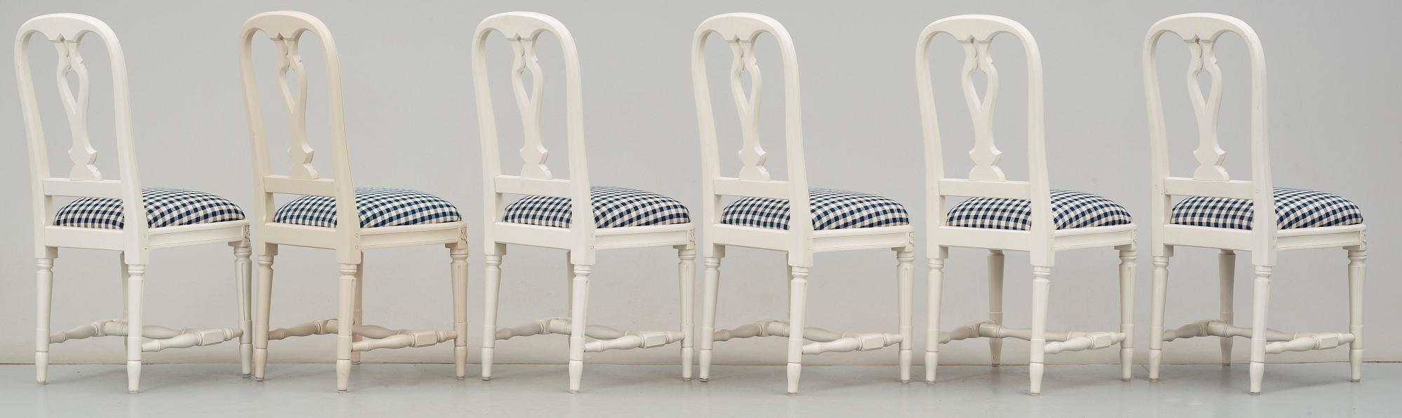 STOLAR, 6 st, Gustaviansk stil, ur IKEAs 1700-tals serie, sent 1900-tal.