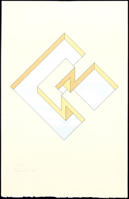 Oscar Reutersvärd, three color lithographs, signed 2/120, 38/120 & 49/120.