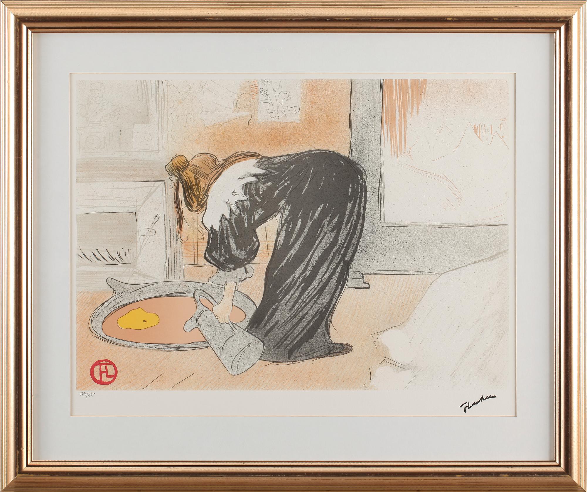 HENRI DE TOULOUSE-LAUTREC, efter, färglitografi, sign i trycket samt numr 213/275.