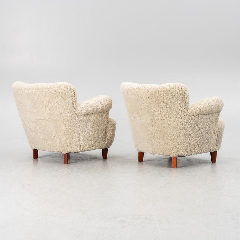Armchairs, a pair, Swedish Modern, 1940s.