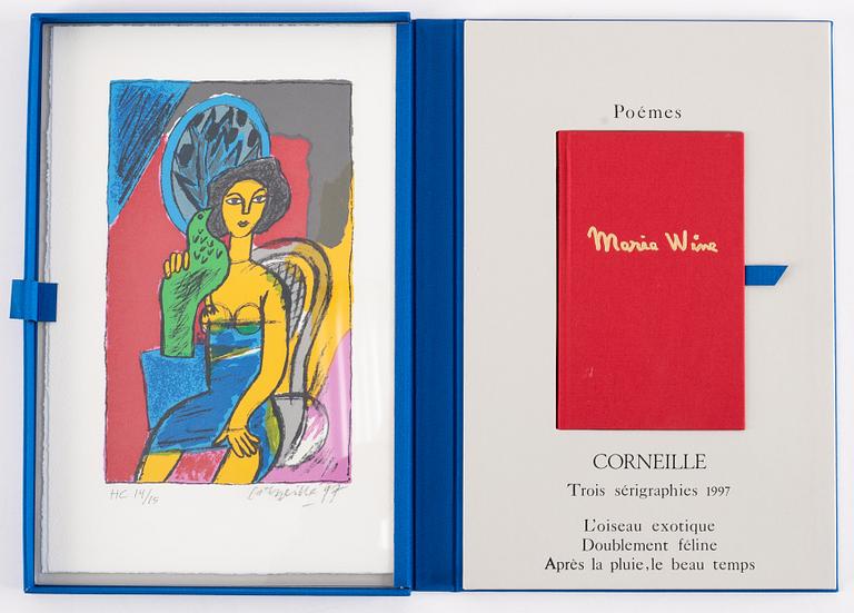 Beverloo Corneille, portfolio with 3 silkscreens in colour, 1997, signed HC 14/15.