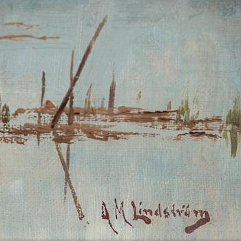 ARVID MAURITZ LINDSTRÖM, oil on canvas, signed AM Lindström.