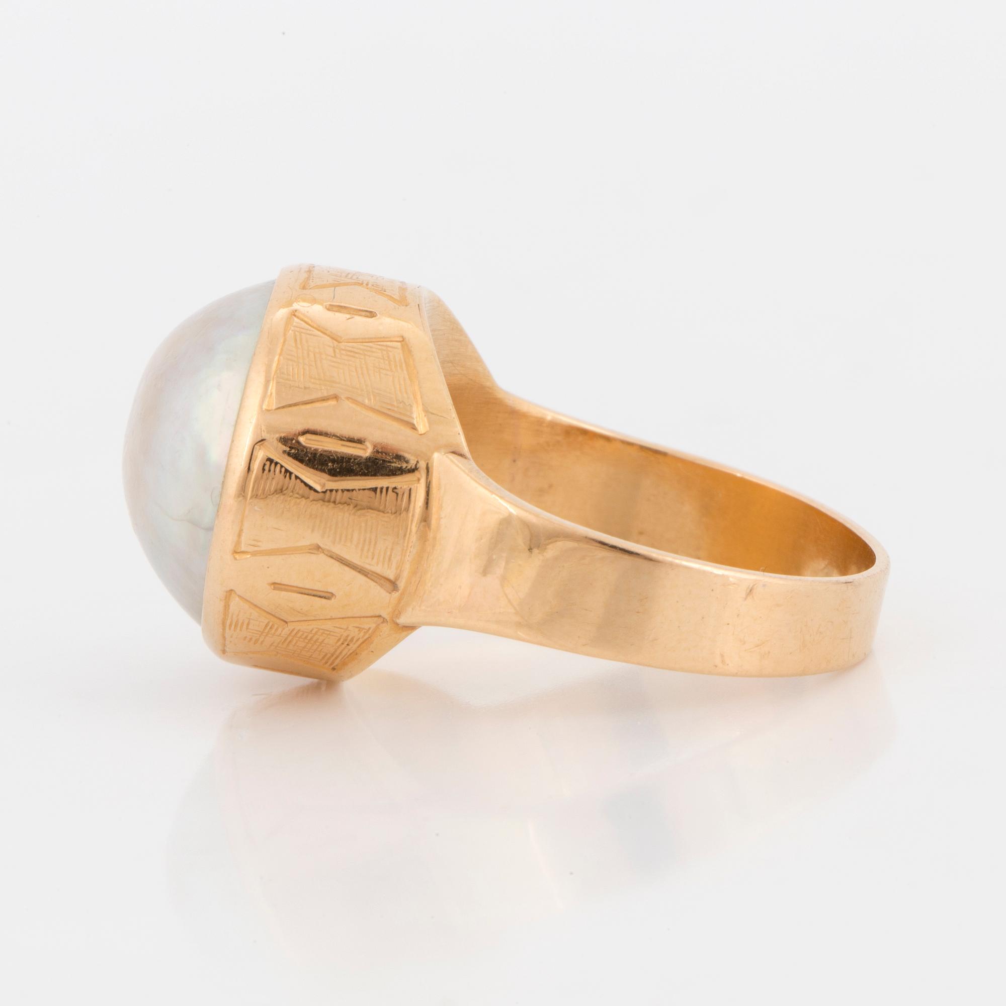 RING, med mabépärla.