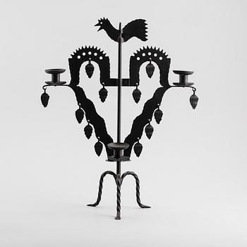 KANDELABER, smide, sk Tuppastake, Käck & Hedbys Leksand, sent 1900-tal.