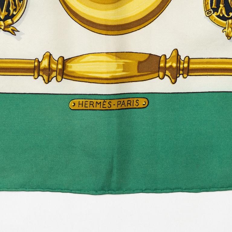 Hermès, three twill silk scarves.