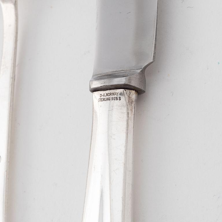 David Andersen, 'Rådhus Vifte' silver cutlery, Norway, (20 pieces).