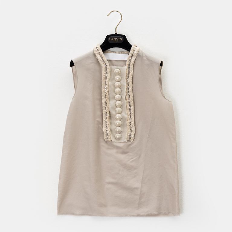 Lanvin, a cotton and silk blouse, size 36.