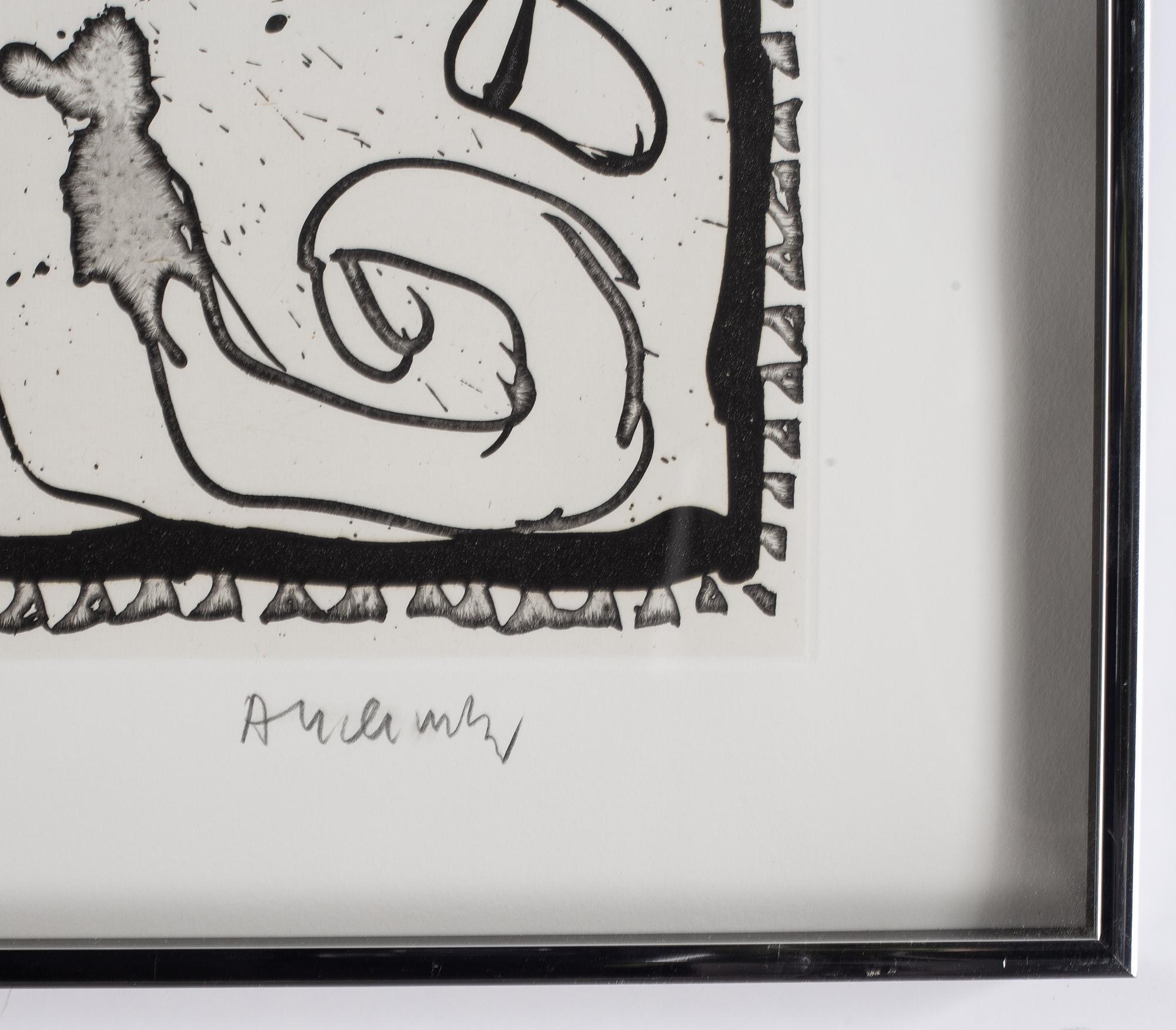 Pierre Alechinsky,  etching and  linocut, 1989, signed 2/125.