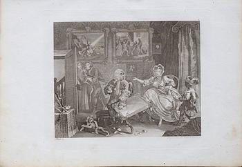 WILLIAM HOGARTH,after, six, copper plate engraving by Ernst Riepenhausen, ca 1840.