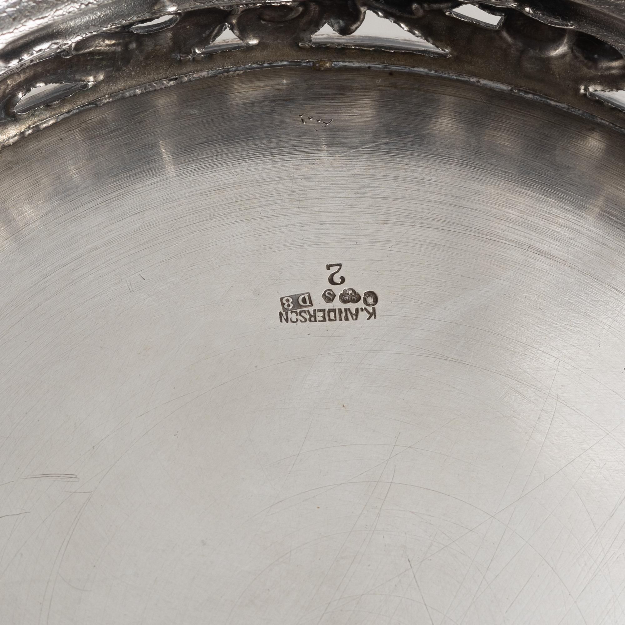 A Swedish Silver Footed Bowl, mark of K Anderson, Stockholm 1930.