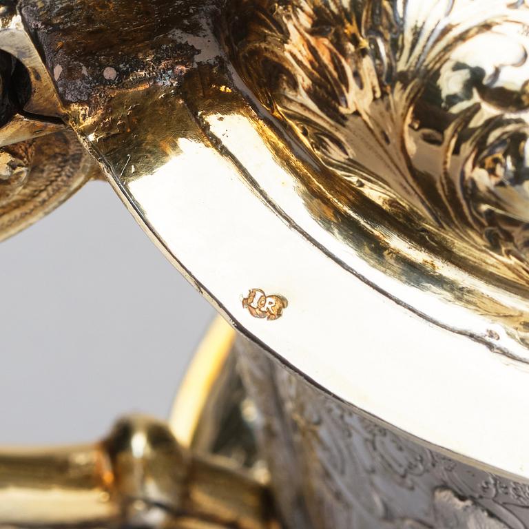 A Baroque German parcel-gilt silver tankard, mark of Johann Rohde II (1684-1726), Danzig, circa 1690.