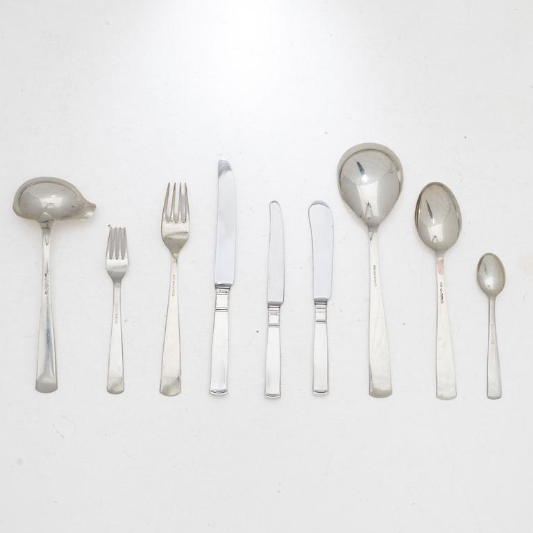 Jacob Ängman, A Swedish silver cutlery set, “Rosenholm”, GAB, some Stockholm 1958 (72 pieces).