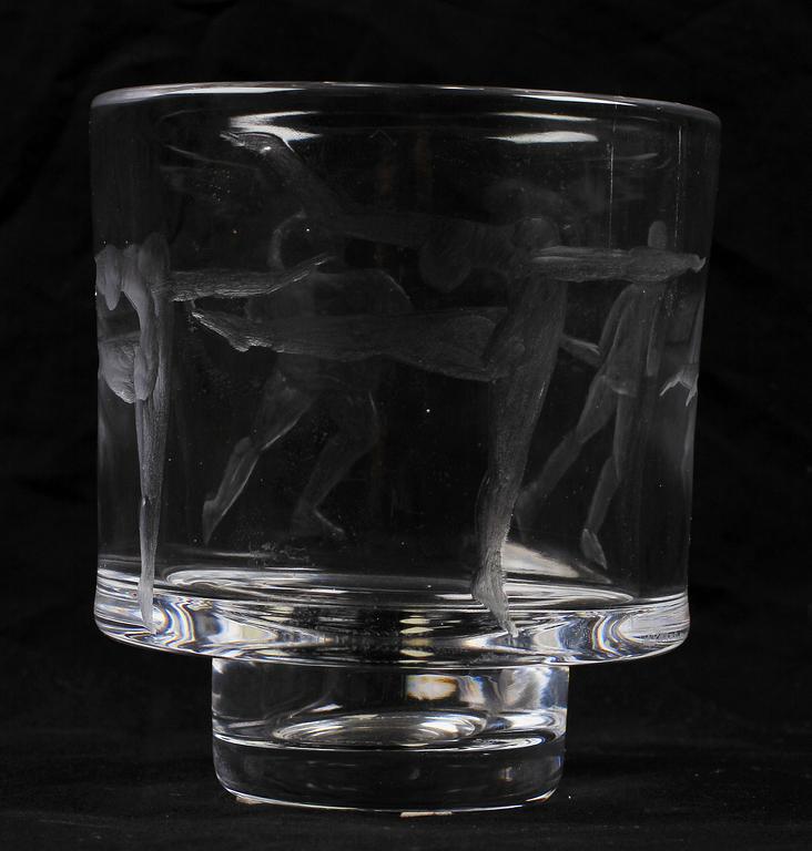 SKÅL, glas, Erik Höglund, Boda, sign o numr. Dat 1997.