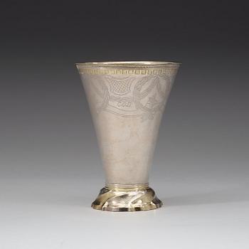 A Swedish 18th century parcel-gilt beaker, marks of Nils Grubb and Olof Grubb, Hudiksvall 1791.