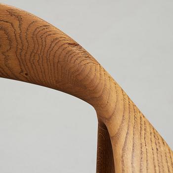 A set of six Hans J Wegner oak 'The Chair', Johannes Hansen, Denmark.