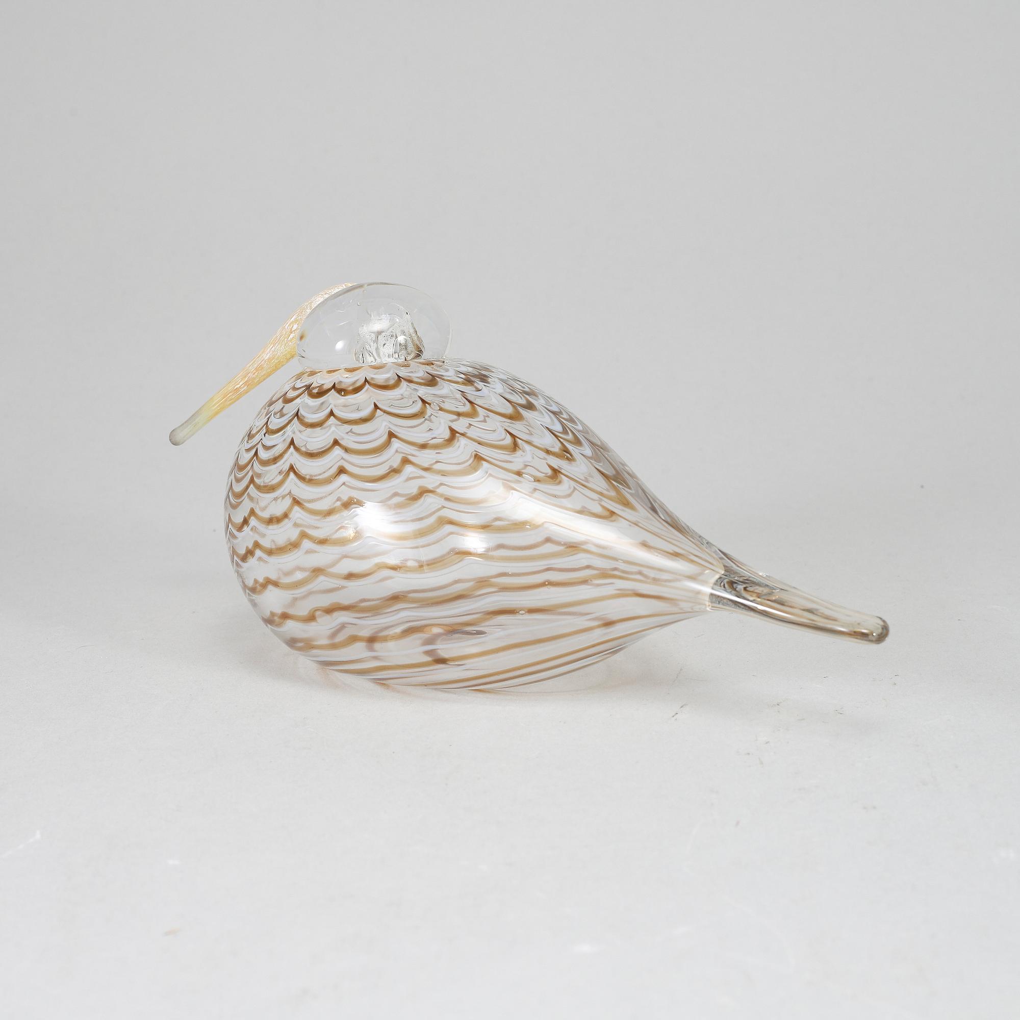 OIVA TOIKKA, glasfågel, Eurasian woodcock (Lehtokurppa), signerad O. Toikka Nuutajärvi.