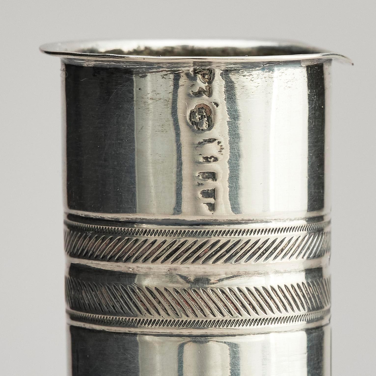 Two pair of early 19th century silver candlesticks, marks of Anders Lundqvist, Stockholm, Sweden 1819 and 1821.